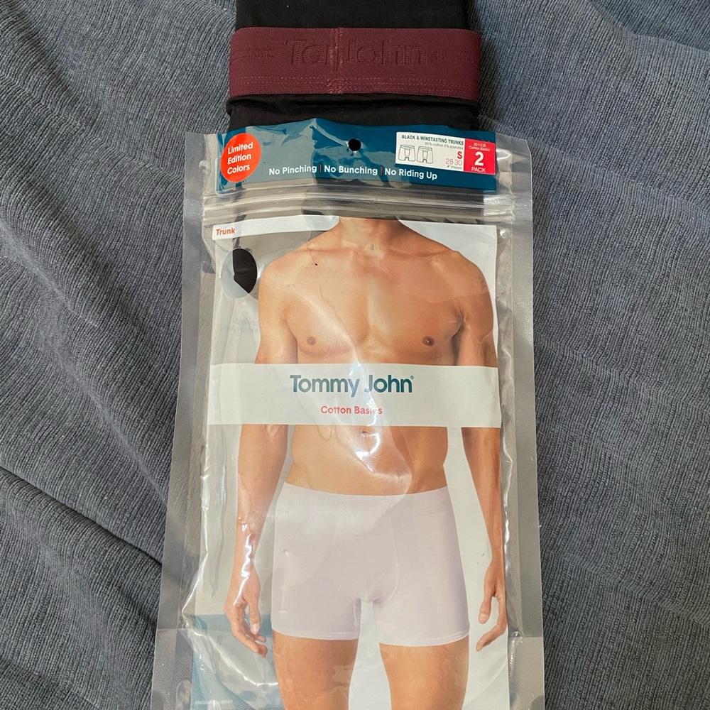 Tommy John Cotton Basics Trunk Sz S, 2 Pack